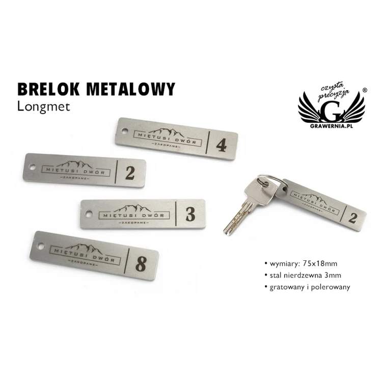 Brelok hotelowy - LONGMET stal gr. 3mm - BM020