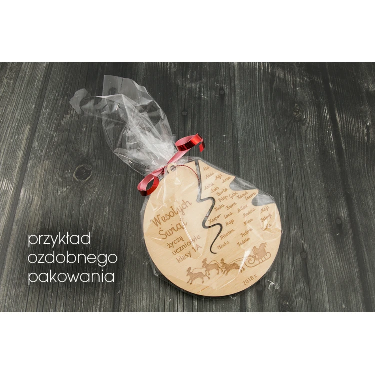 Drewniane bombki choinkowe - wym. 80x93mm - dowolny grawer - BDR024