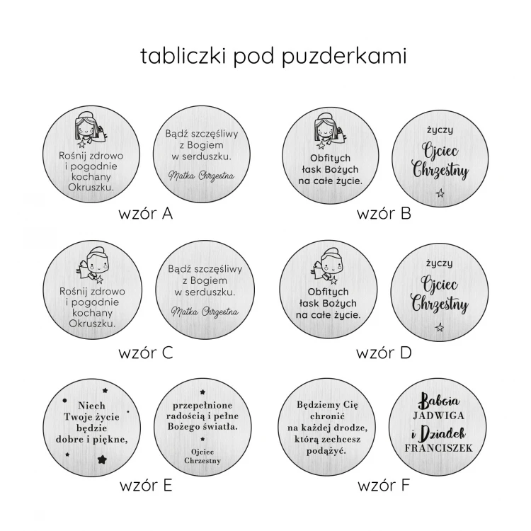 Pamiątka Chrztu Świętego - puzderka z masy perłowej na pierwszy ząbek i pukiel włosów - PCS002