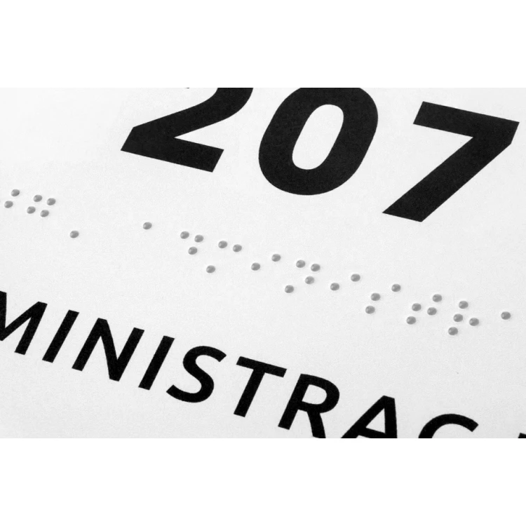 Numer - tabliczka z pismem Braille'a - wym. 100x70mm - PCW twarde - SIMPLE - TAB335