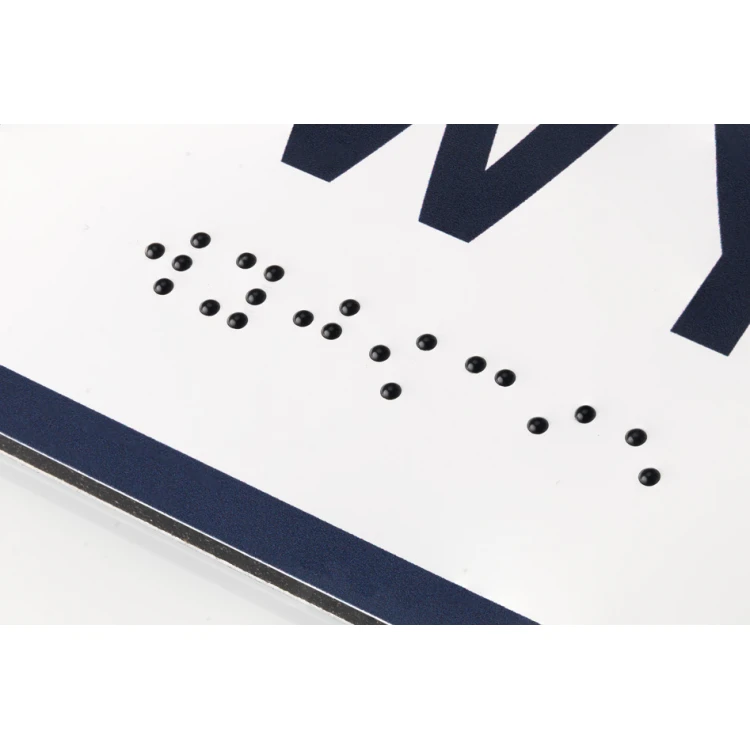 Tabliczka z białego dibondu z dowolną numeracją z pismem Braille'a - wym. 100x70mm - MONO - TAB296