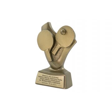Statuetka tenis stołowy 2 - atrakcyjna figurka odlewana - wysokość: 10cm - FOL033
