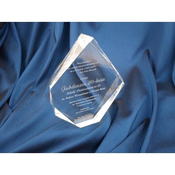 Trofeum szklane w etui - DIAMENT
